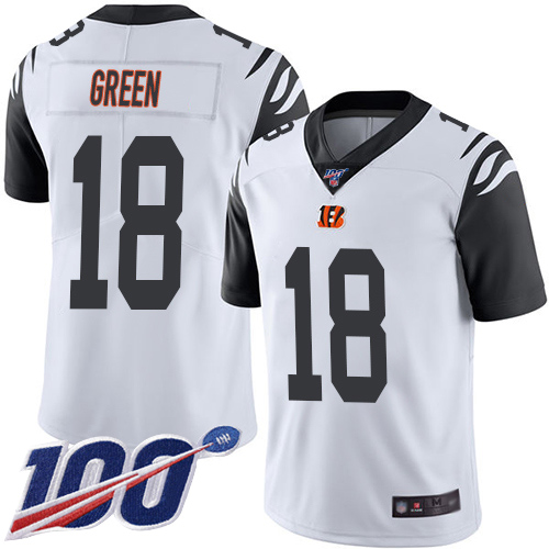 Cincinnati Bengals Limited White Men A J  Green Jersey NFL Footballl #18 100th Season Rush Vapor Untouchable